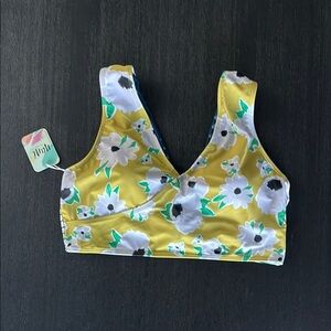 Floral Yellow Bikini Top